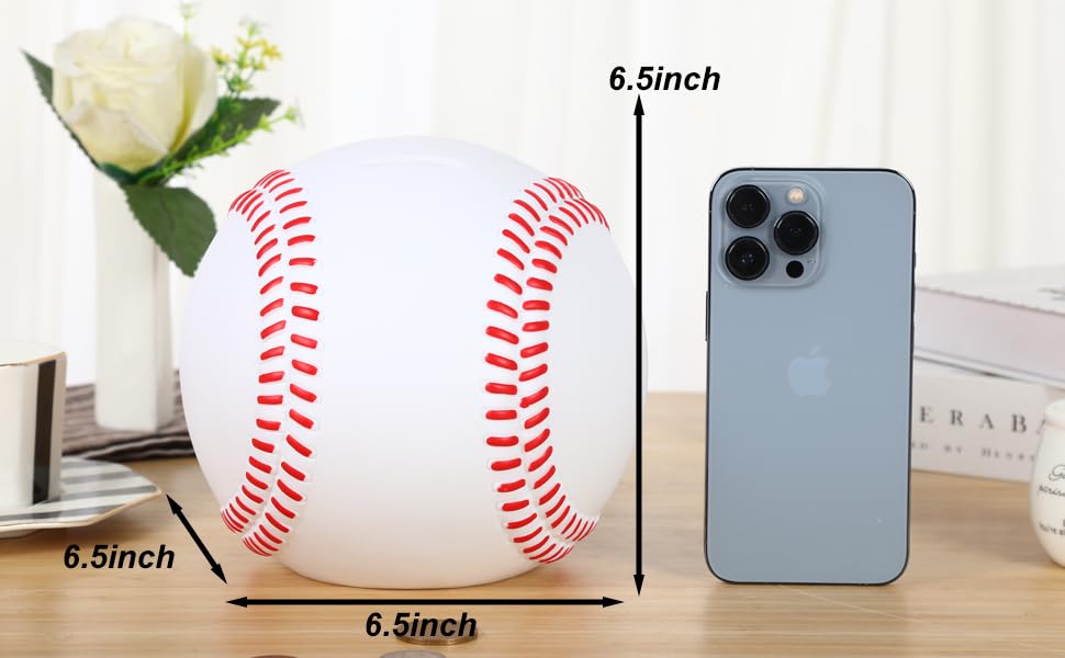 Amazon.co.jp: H&W 野球貯金箱、飛散防止野球スポーツテーマ貯金箱